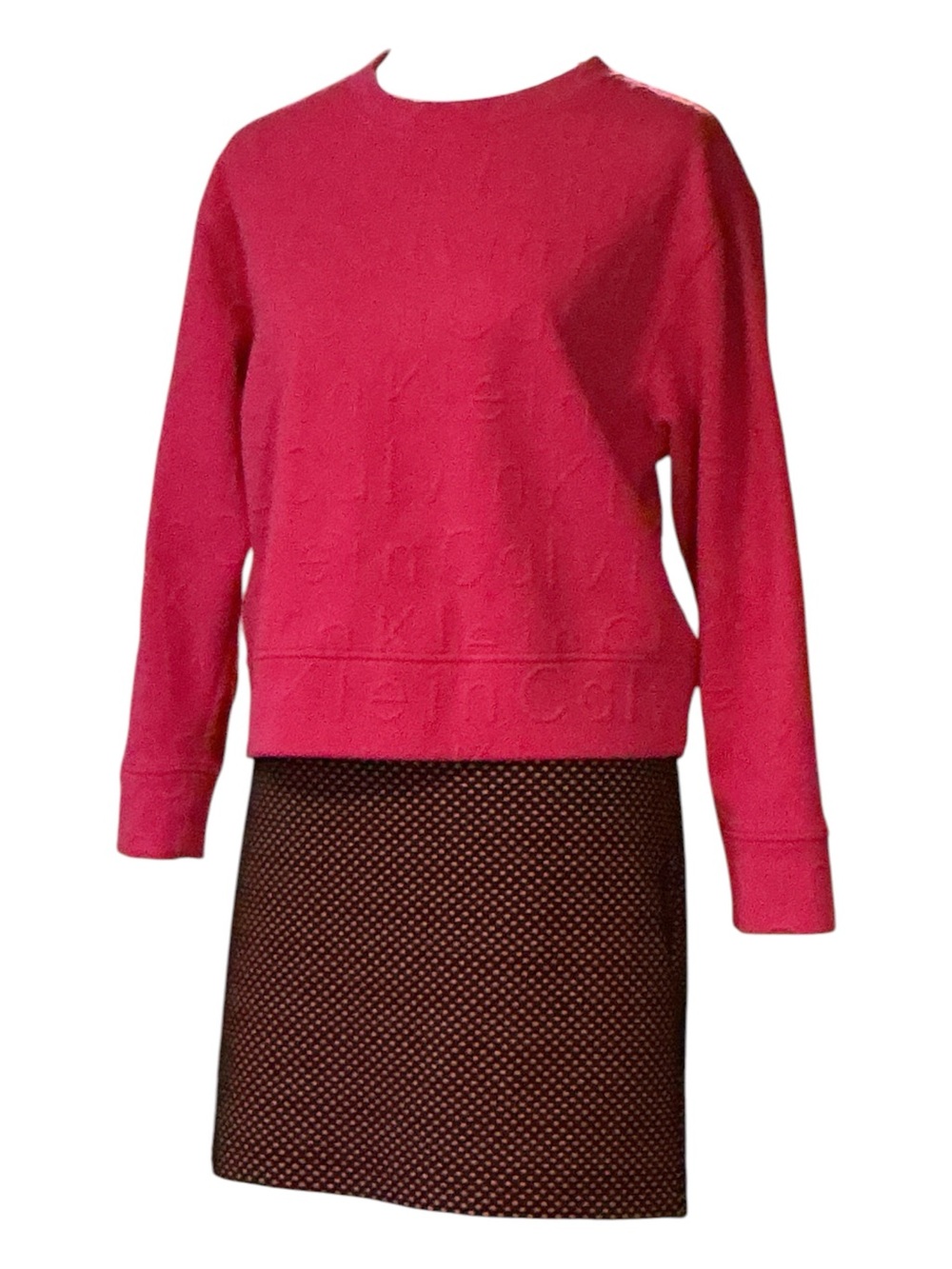 Calvin Klein Hot Pink Textured Crewneck Sweatshirt